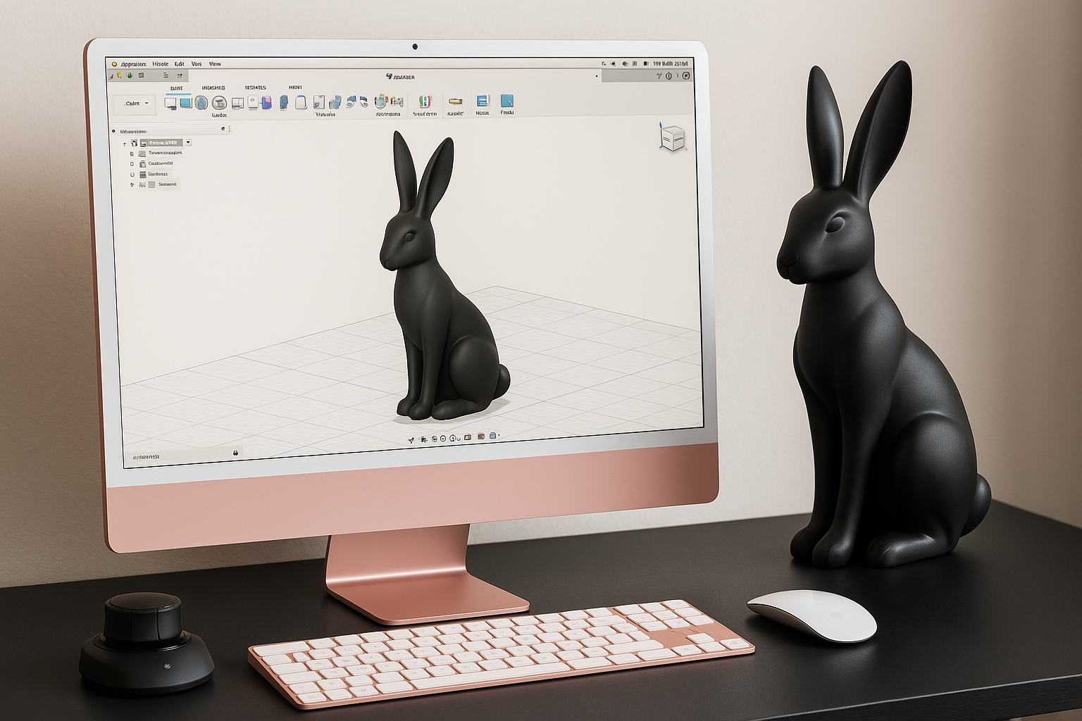 Lapin design pour fête de Pâque, déco sobre